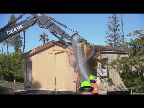 The clean-up of Mission Bay RV Resort mobile homes in De Anza Cove starts Wednesday