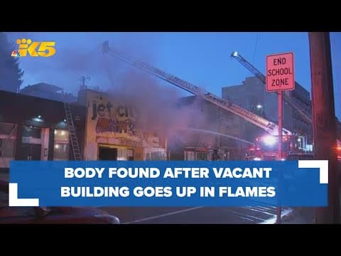 Body found after vacant building goes up in flames