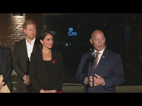 Prince Harry and Meghan Markle attend opening of veteran training center in coastal military town