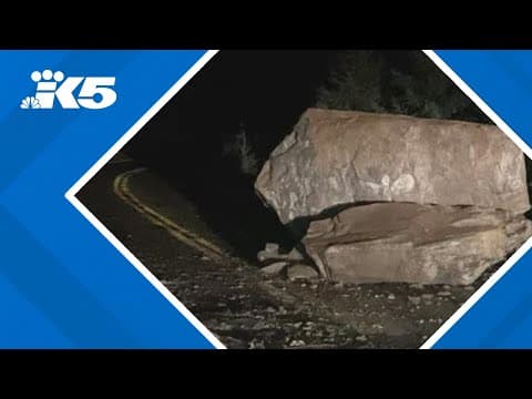 Car-sized boulders block SR 11 south of Bellingham after rockslide