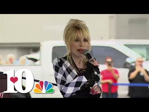 Dolly Parton arrives to make major donation announcement at Newport Walmart