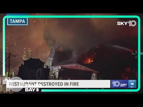 Crews work to put out fire at Tampa Fresh Kitchen