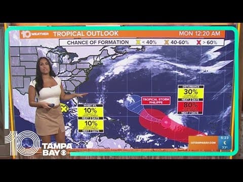 Tracking the Tropics: Tropical Storm Philippe holds steady, NHC monitors 2 systems | 5 a.m. Monday