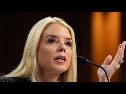 Trump defends Pam Bondi for handling of Jeffrey Epstein files