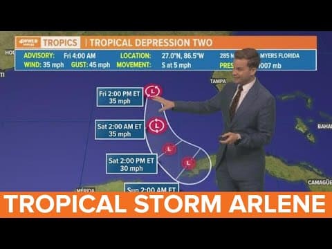 Tropical Weather Update: TD2 struggling, battling wind shear in Gulf