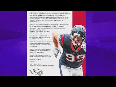 J.J. Watt takes out full page ad in Houston Chronicle to thank fans
