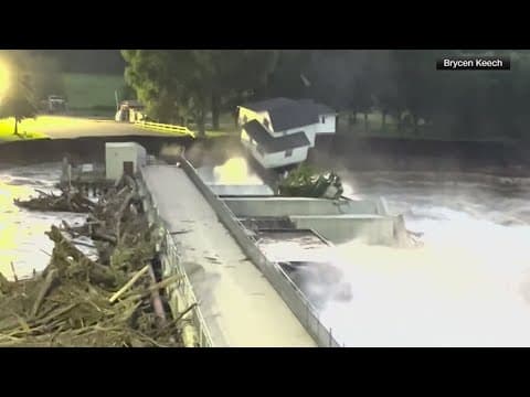 Boy records a house falling into the river near Rapidan Dam in Minnesota