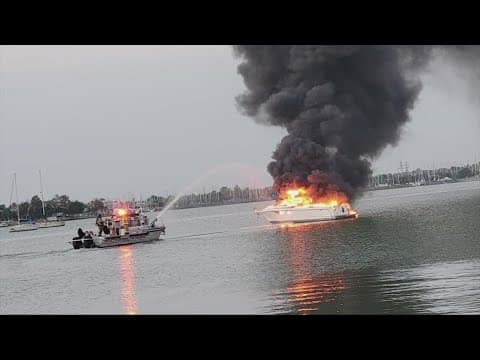 Sailboat catches fire in the Seabrook area