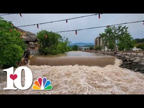 WATCH: Churning waters at the Old Mill in Pigeon Forge after severe storms