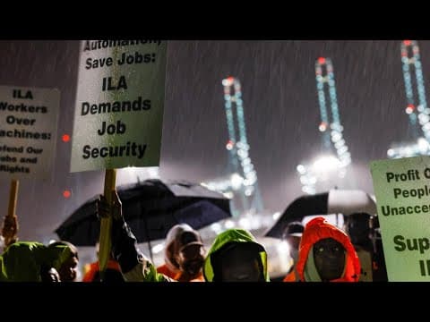 Dockworkers go on strike, a standoff risking new shortages