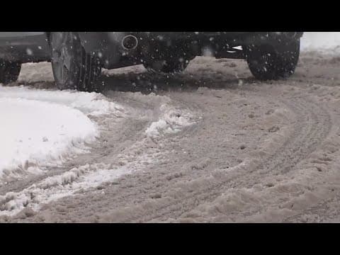Road crews preparing for slick roadways after heavy rain, snow move out and cold temps move in