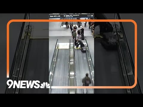 Pilot’s foot gets stuck in moving walkway at Denver airport leading to injury and lawsuit