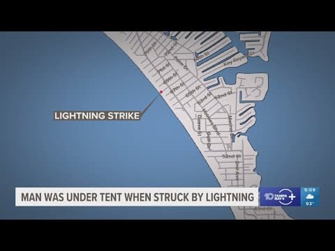 Man hospitalized after lightning strikes cabana on Holmes Beach