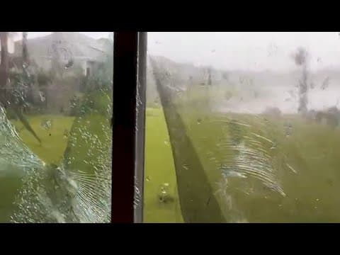 VIDEO: Tornado breaks glass on backyard door in Florida