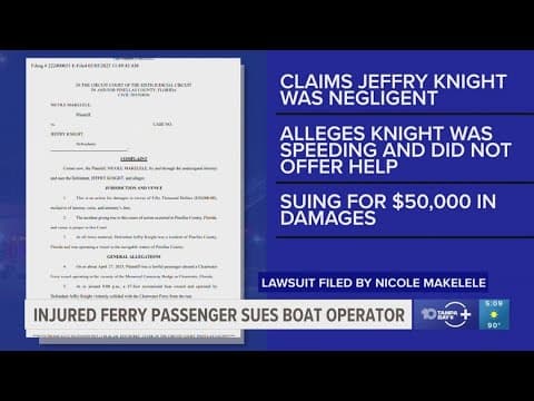 Injured Clearwater Ferry passenger sues boat operator involved in deadly crash