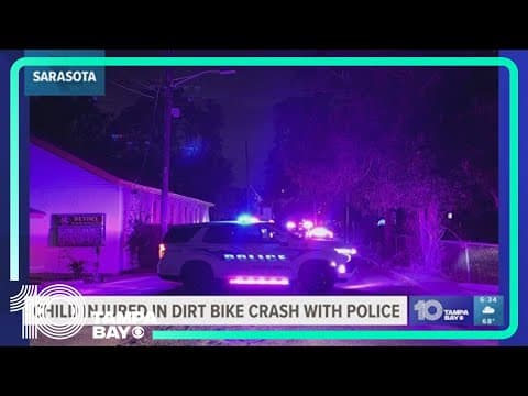Juvenile seriously injured in dirt bike crash involving Sarasota police officer