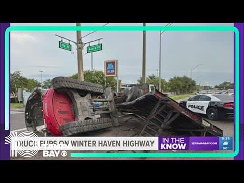 Truck topples in crash, shutting down Winter Haven intersection