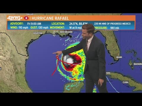 Friday 12pm Tropical Update: Rafael becomes major hurricane in the Gulf