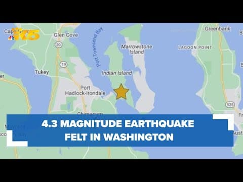 4.3 magnitude earthquake felt across western Washington