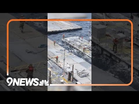 US says floating pier for aid anchored to Gaza beach