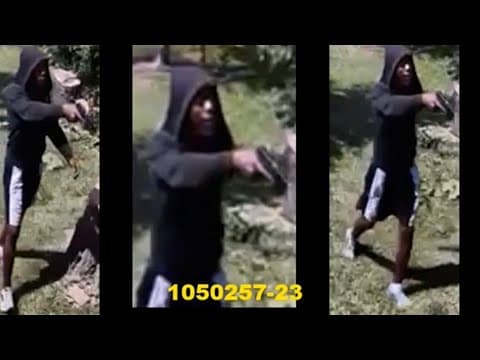 Two men seen on video robbing man of yard equipment in broad daylight