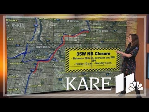 WEEKEND TRAFFIC: Closures on I-35W, Hwy 65 and Hwy 10