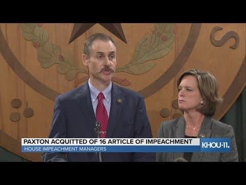 House impeachment managers speak after acquittal of Attorney General Ken Paxton