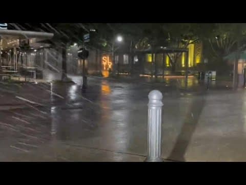 Hurricane Beryl sends rain sideways in Sugar land