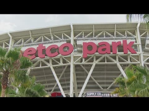 Excited Padres fans crowd Petco Park after new players join the team