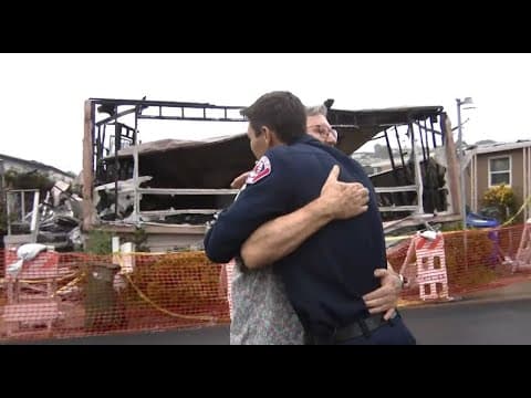 Oceanside firefighter responds to raging inferno at his own father's home