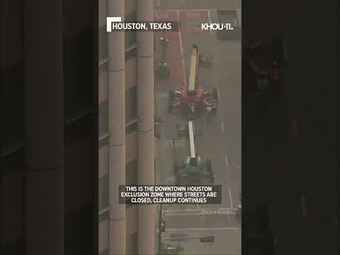 Parts of downtown Houston closed as storm cleanup continues #shorts  #weather #houston #storms