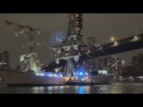 Mexican navy training vessel hits New York's Brooklyn Bridge