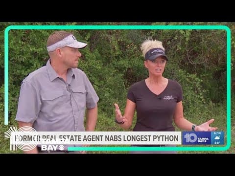 Real estate agent-turned-snake hunter catches longest python of 2023 Florida Python Challenge