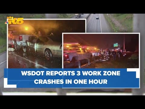 WSDOT reports 3 drivers crash into work zones within one hour