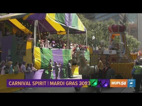 2023 Queen of Carnival Evaline Gomila toasts Rex