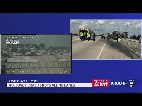 Eastex Freeway shut down northbound at Lyons after serious wreck with injuries
