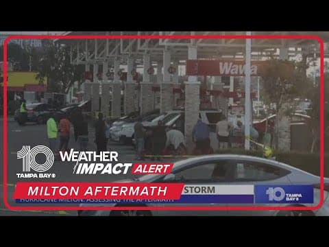 Long lines at gas stations in Florida after Milton