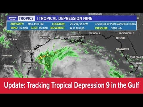 Weather update: Tracking newly-formed tropical depression in the Gulf