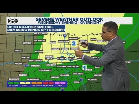 DFW Weather: Rain chances ramp up overnight on Wednesday, including severe storms