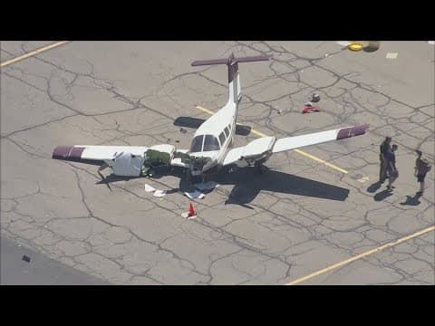 Driver crashes truck into planes at small airport near Denver