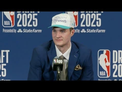 Charlotte Hornets 29th draft pick Liam McNeeley full press conference | 2025 NBA Draft