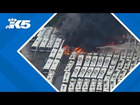 Large fire takes over part of bus depot