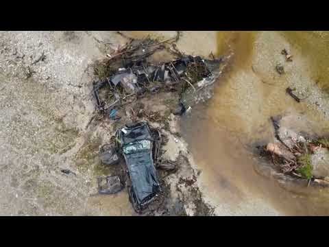 Drone aerials show damage along the Guadalupe River
