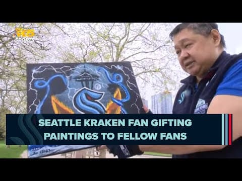 Kraken fan gifting paintings to fellow fans