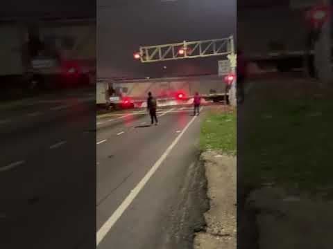 Watch: Train collides with truck intentionally parked on railroad tracks