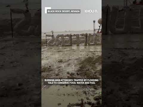 RAW | Burning Man festival attendees trapped by flooding #shorts