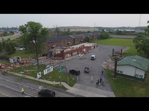 RAW: Drone footage shows aftermath of storm in Toledo; possible tornadoes reported