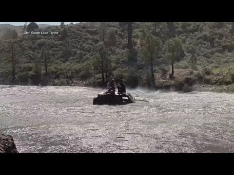 Two people rescued after sinking Jeep in California river
