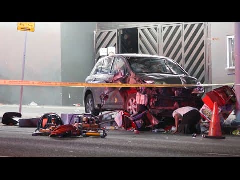 Raw video: Car plows into crowd outside Los Angeles nightclub