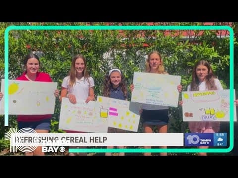 Girls hold lemonade stand to benefit Cereal for Summer